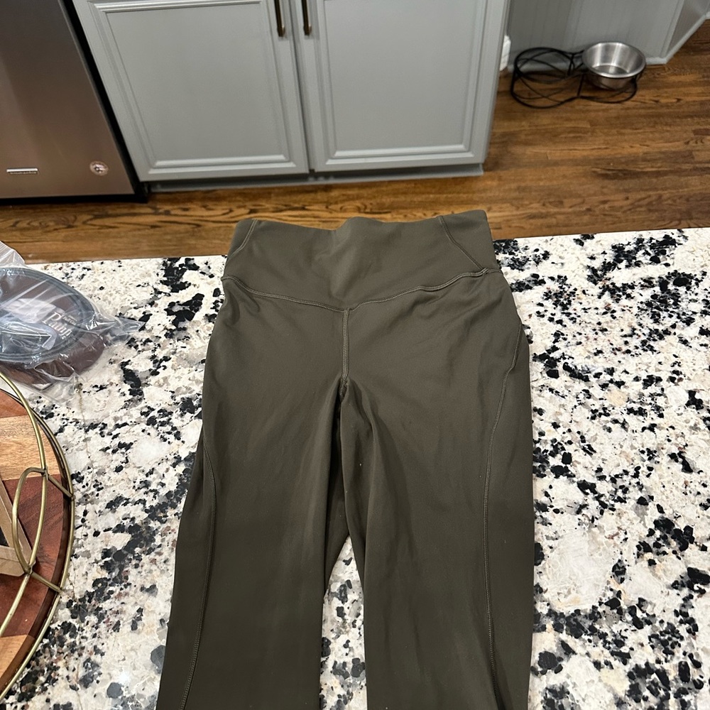 Lululemon Dark olive base pace 25 inch leggings
